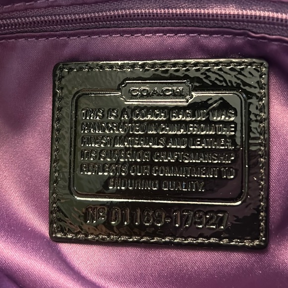 RARE COACH Poppy Tweed Black Patent Flap Shoulder Bag 17927 - Picture 15 of 16